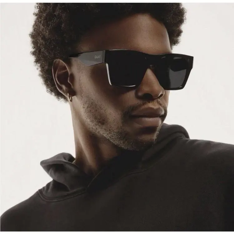 Quay Sunglasses Fast Lane Unisex Square UV Protection Black/smoke Modern