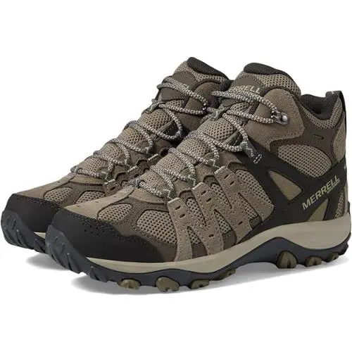 Merrell Womens Accentor 3 Mid Wp Boots Shoes Brindle Size 9.5 Wide Leather - Brown