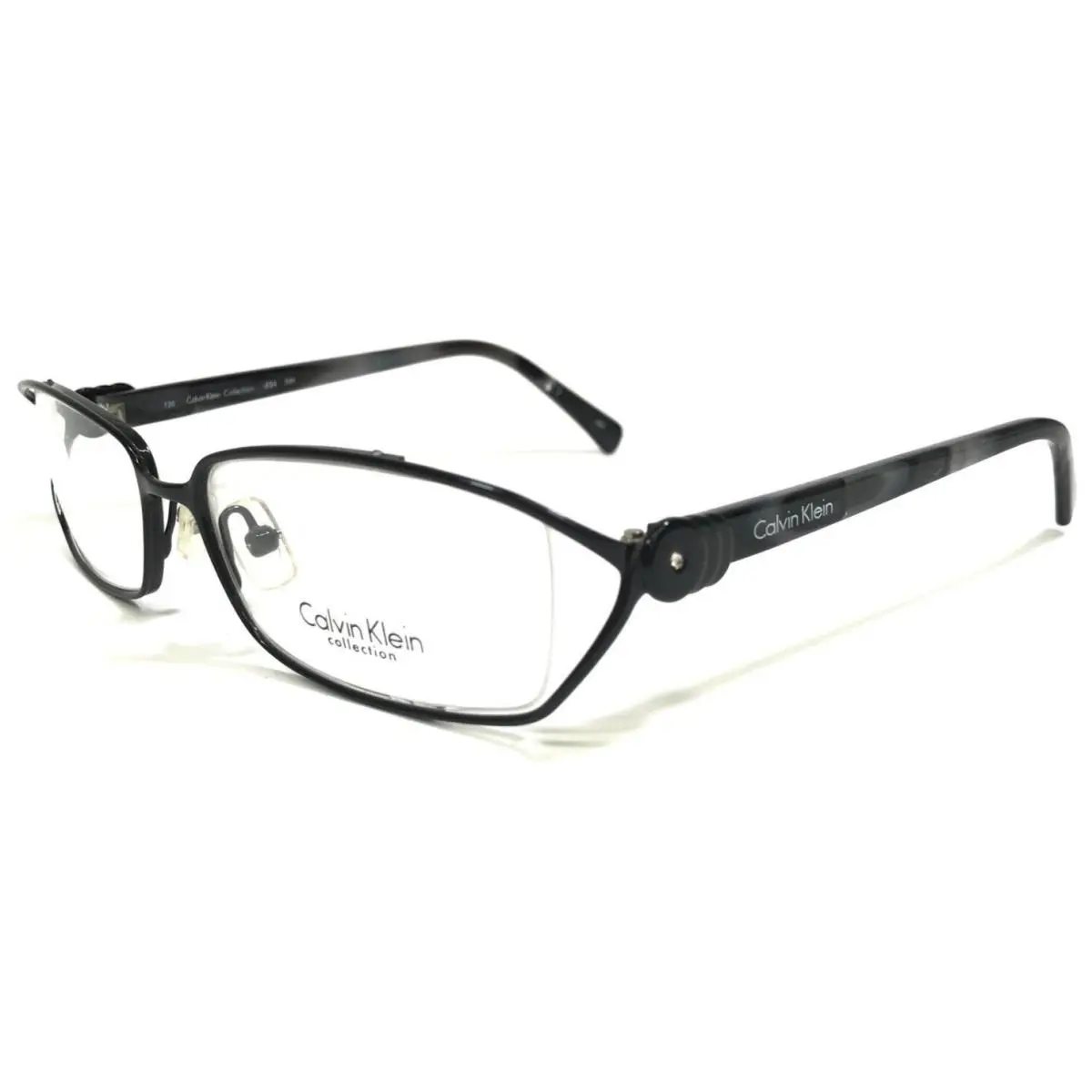 Calvin Klein Eyeglasses Frames 494 599 Black Gray Tortoise Half Rim 52-16-130