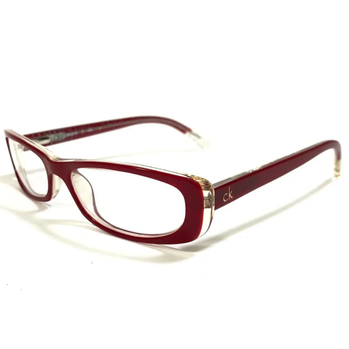 Calvin Klein Eyeglasses Frames 5590 615 Red Clear Rectangular Full Rim 50-15-135