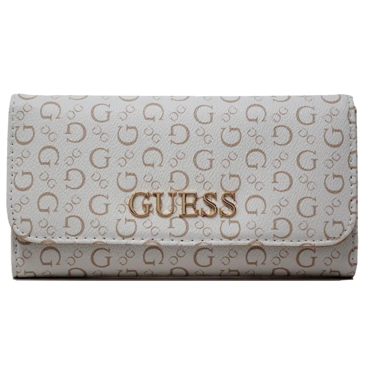 Guess Women`s Eldoria Logo Print Trifold Slim Wallet - White Multi