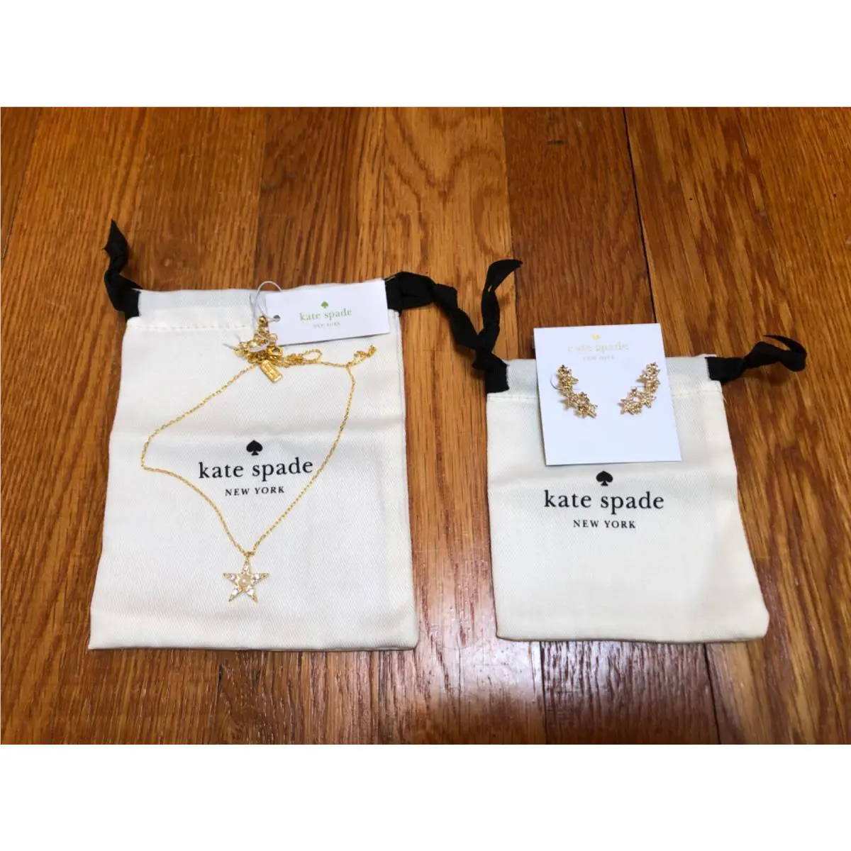 New Kate Spade Seeing Stars Jewelry Set Necklace and Crawlers Earrings