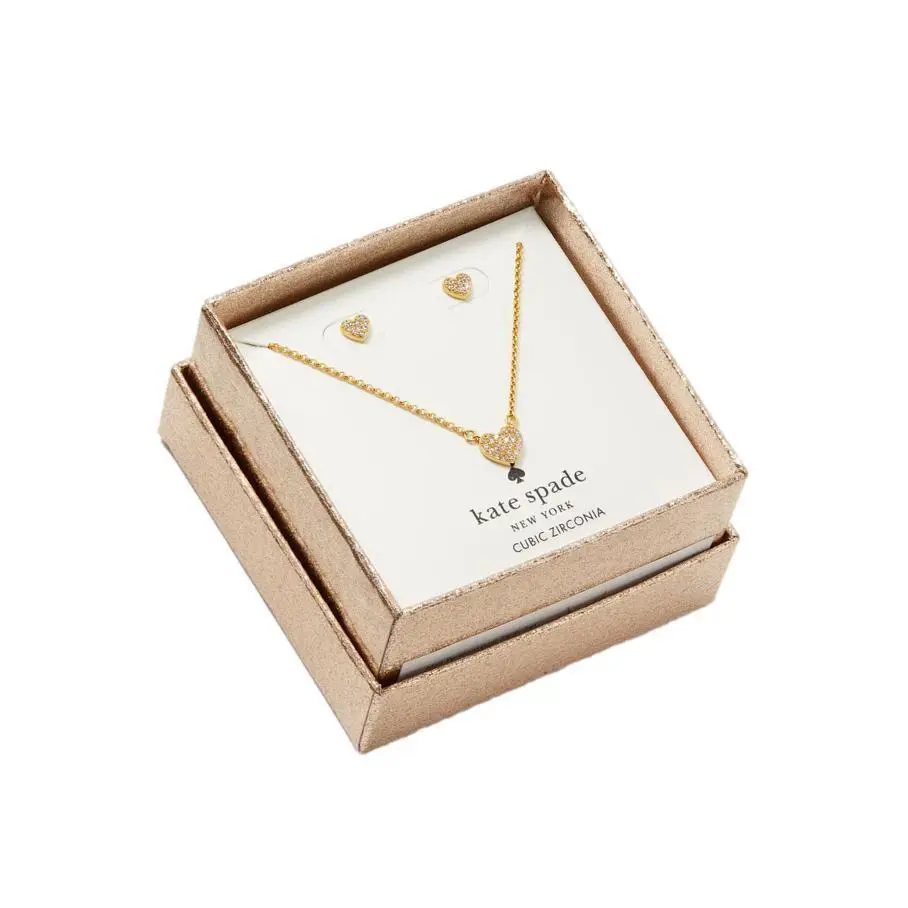 Kate Spade New York Yours Truly Pave Studs Mini Pendant Gift Box Gold