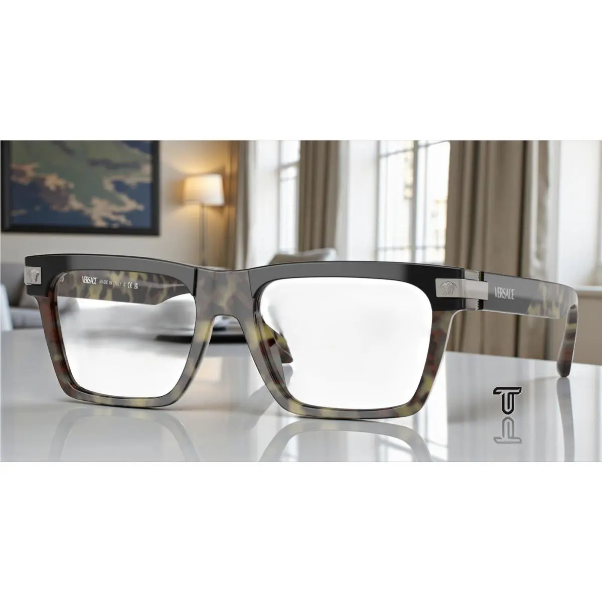Versace VE3354F 5456 Havana Demo Lens 55 mm Men`s Eyeglasses