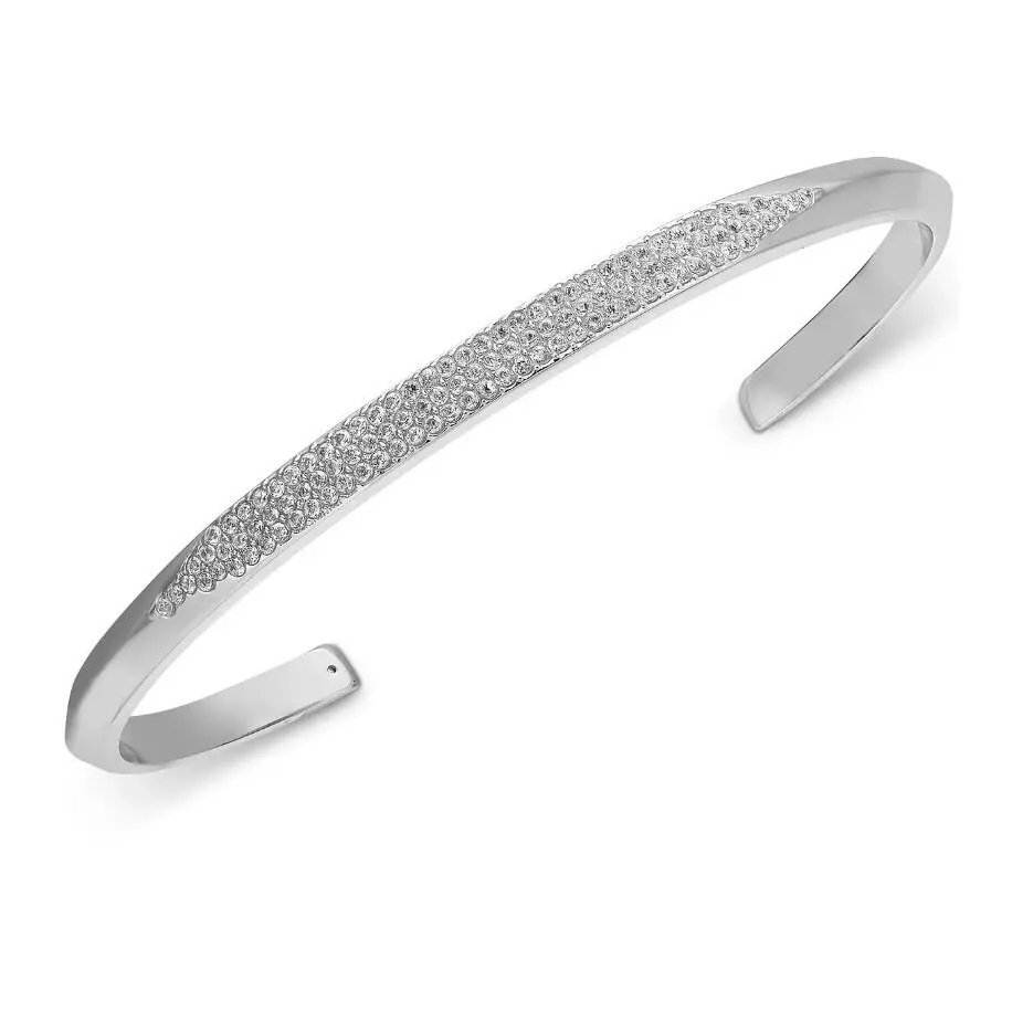 Kate Spade Raise The Bar Silver Tone Pave Cuff Bracelet Mkb