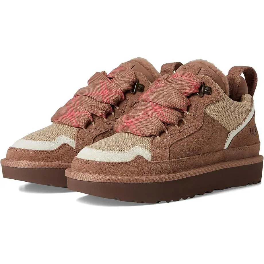 Ugg Lowmel 1144032-RYK Sneakers Women`s Rocky Oak Suede Wool Lined Shoes GUG109 - Brown
