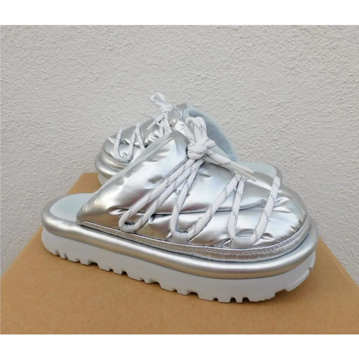 Ugg Spaceslider HI Shine Slide Platform Slipper Shoes Women US 10/ Eur 41