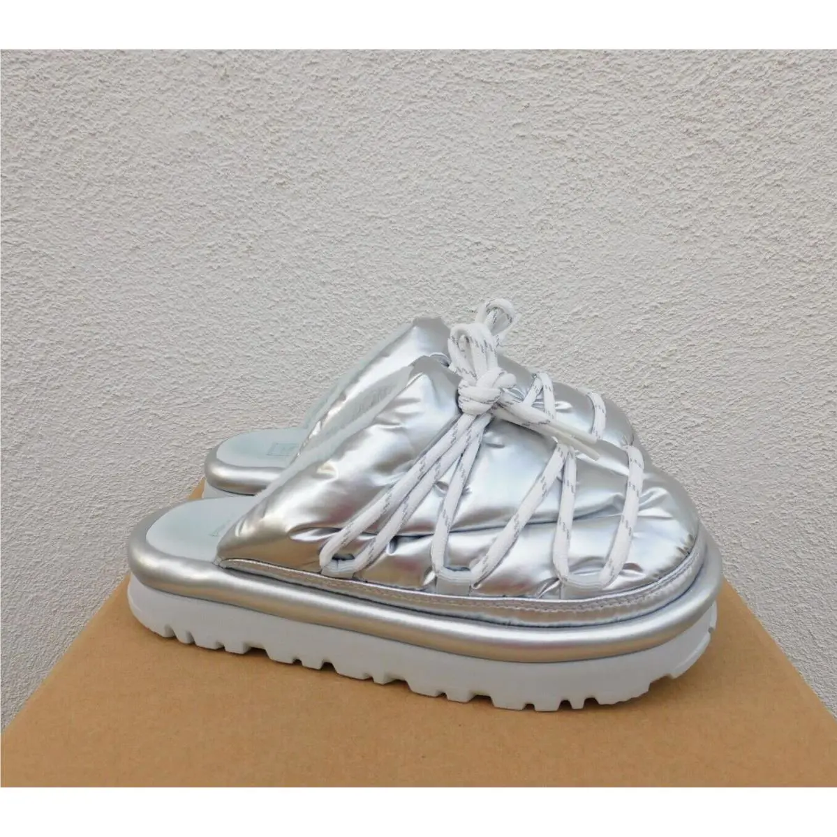 UGG shoes - UGG HI Shine Spaceslider Slide - Silver (UPC: 196565781512) 0