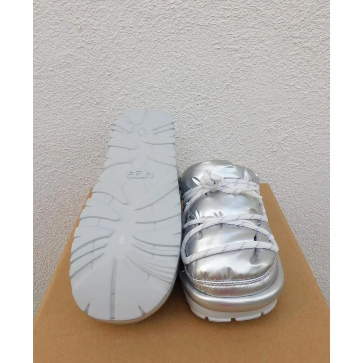 UGG shoes - UGG HI Shine Spaceslider Slide - Silver (UPC: 196565781512) 3
