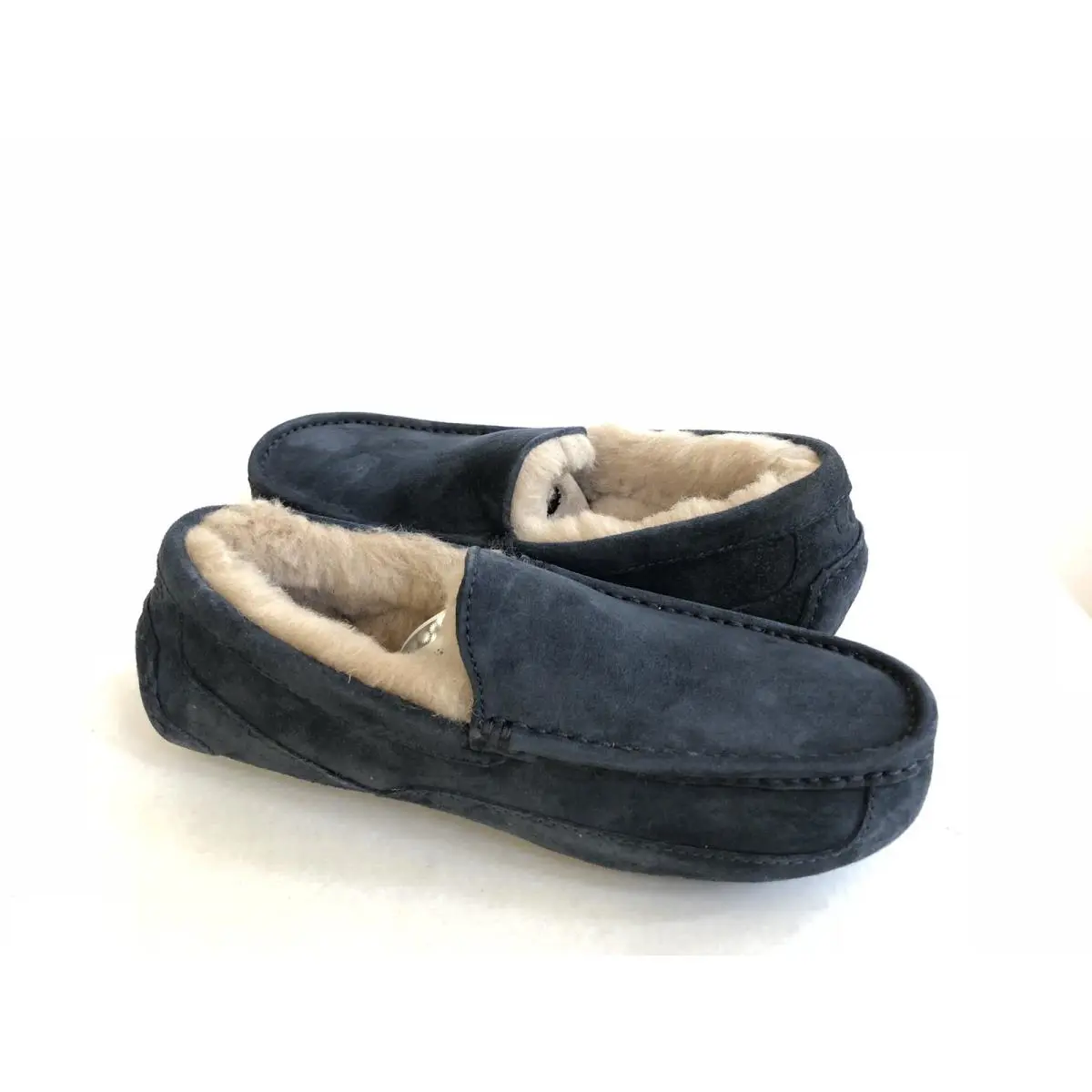 Ugg Ascot Navy Suede Shearling Lined Moccasin Shoe US 10 / EU 43 / UK 9
