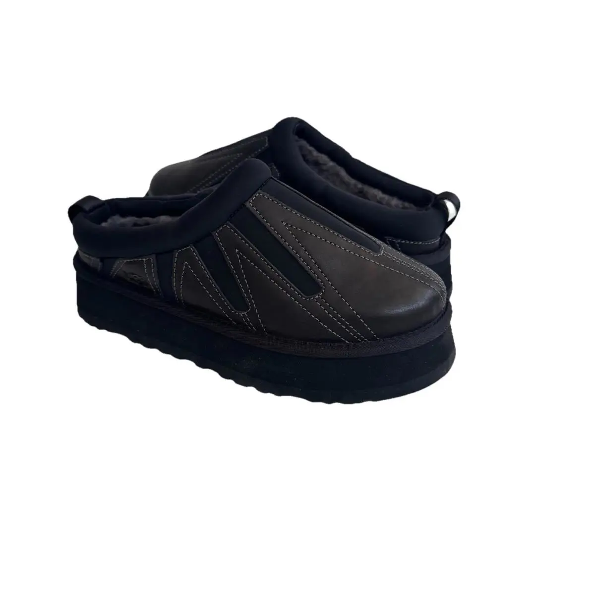 Ugg Women Tazz Sunwave Leather Black Platform Shoes US 9 / EU 40 / UK 7