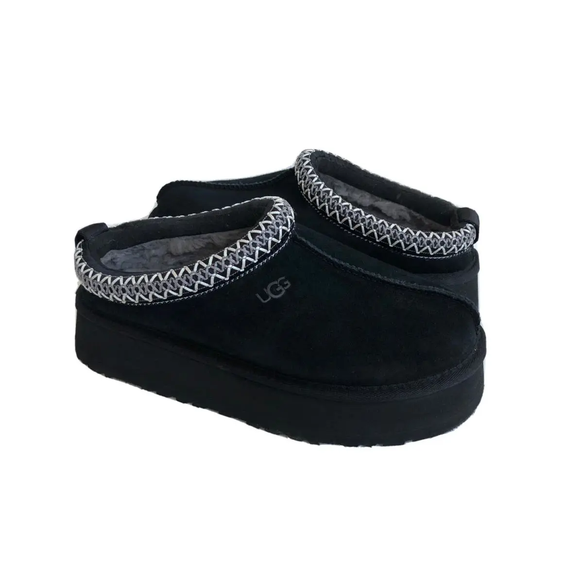 Ugg Women Tazz Black Shearling Lined Suede Platform Shoes US 9 / EU 40 / UK 7 - Black