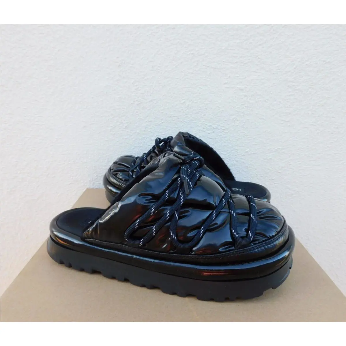 UGG shoes - UGG HI Shine Spaceslider Slide - Black (UPC: 196565781376) 1