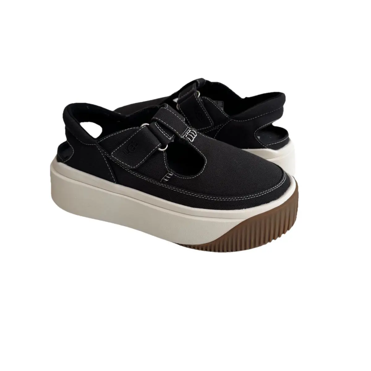 Ugg Ez-duzzit T-strap Black Platform Sneaker Shoes US 11 / EU 42 / UK 9 - Black