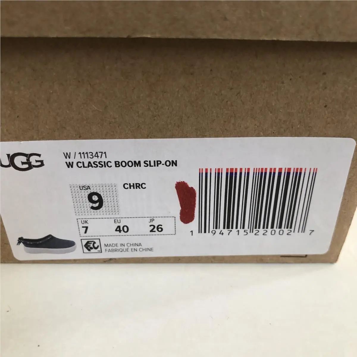 UGG shoes - UGG CLASSIC BOOM SLIP-ON CHARCOAK - CHARCOAL 6