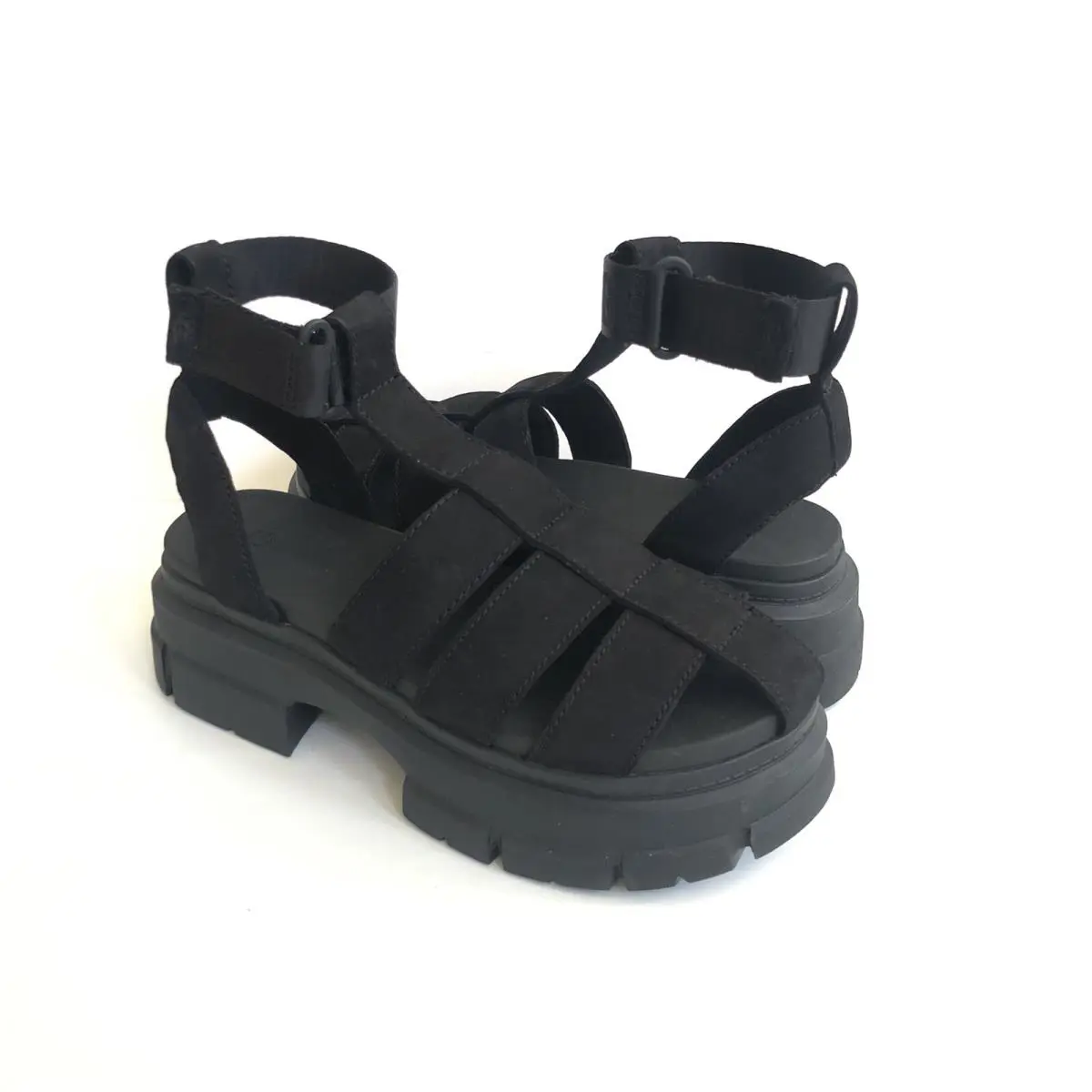 Ugg Ashton Strappy Black Chunky Slide Sandals US 12/ EU 43 / UK 10 - Black
