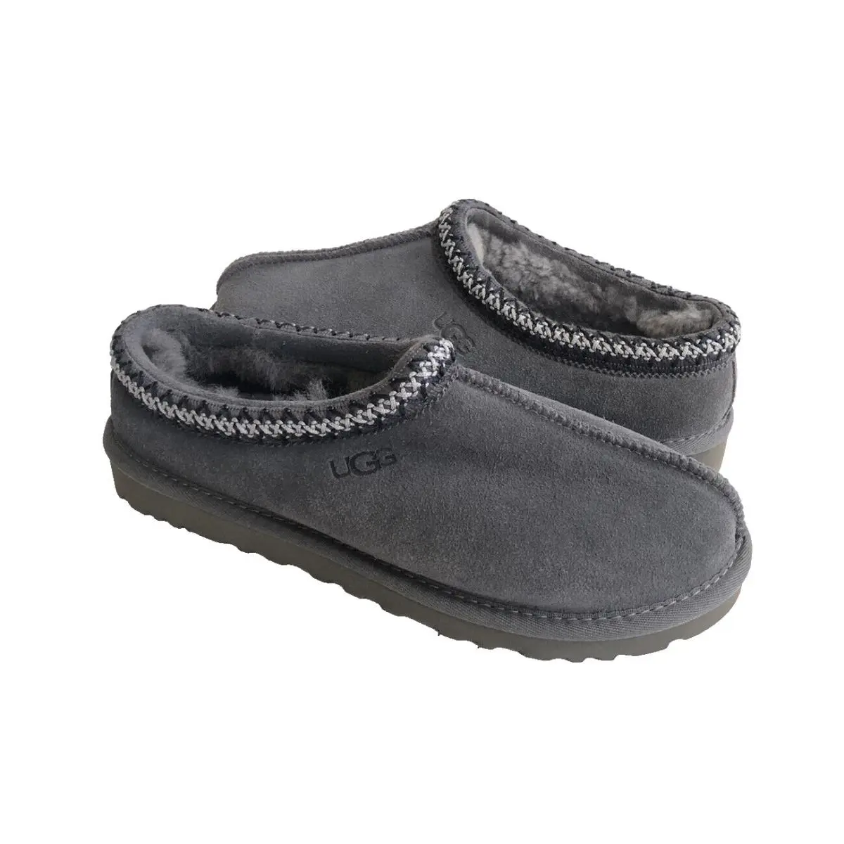 Ugg Men Tasman Dark Grey Gray Shearling Lined Shoe US 9 / EU 42 / UK 8 - DARK GREY GRAY