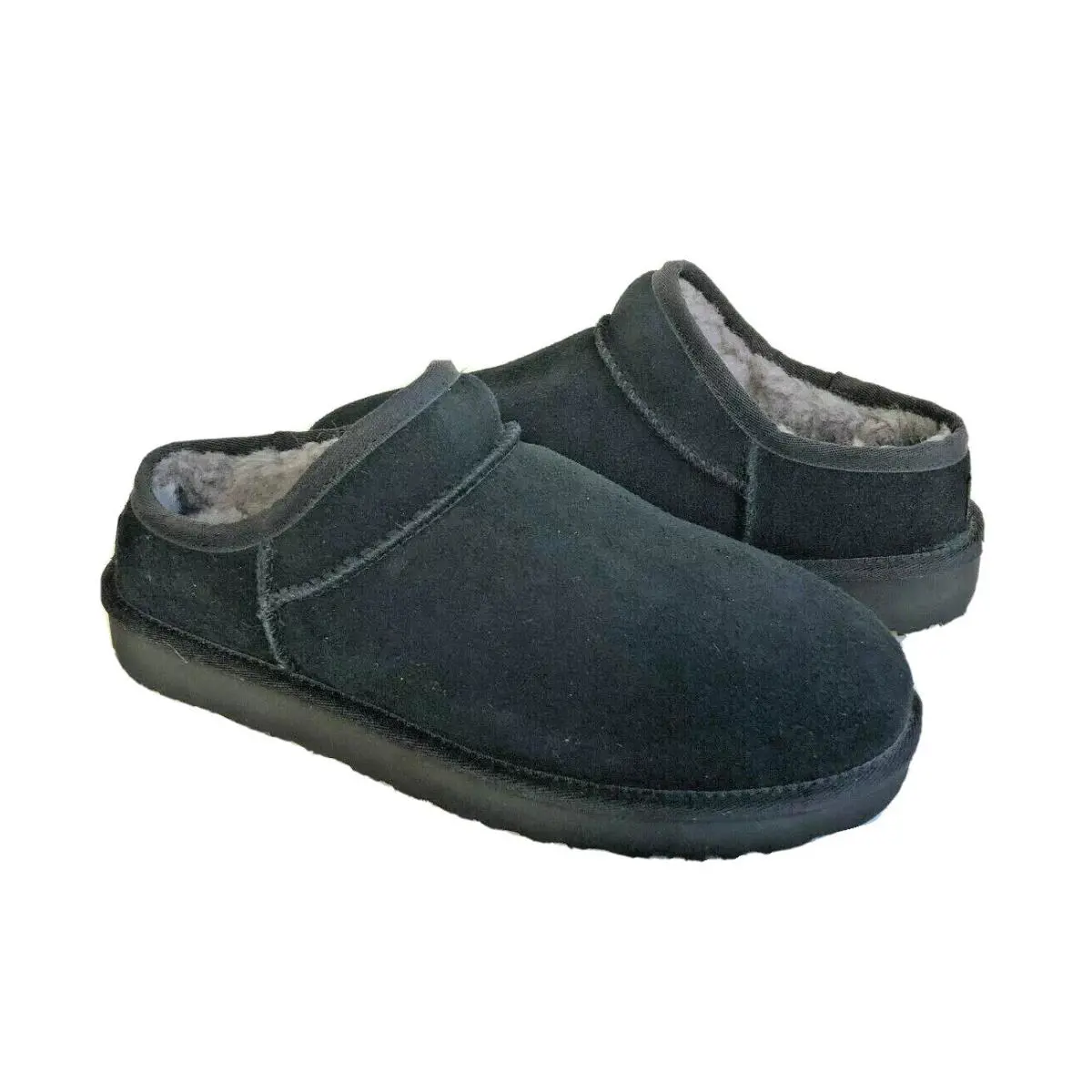 Ugg Women Classic Slipper Black Shearling Moccasin Shoe US 9 / EU 40 / UK 7 - Black