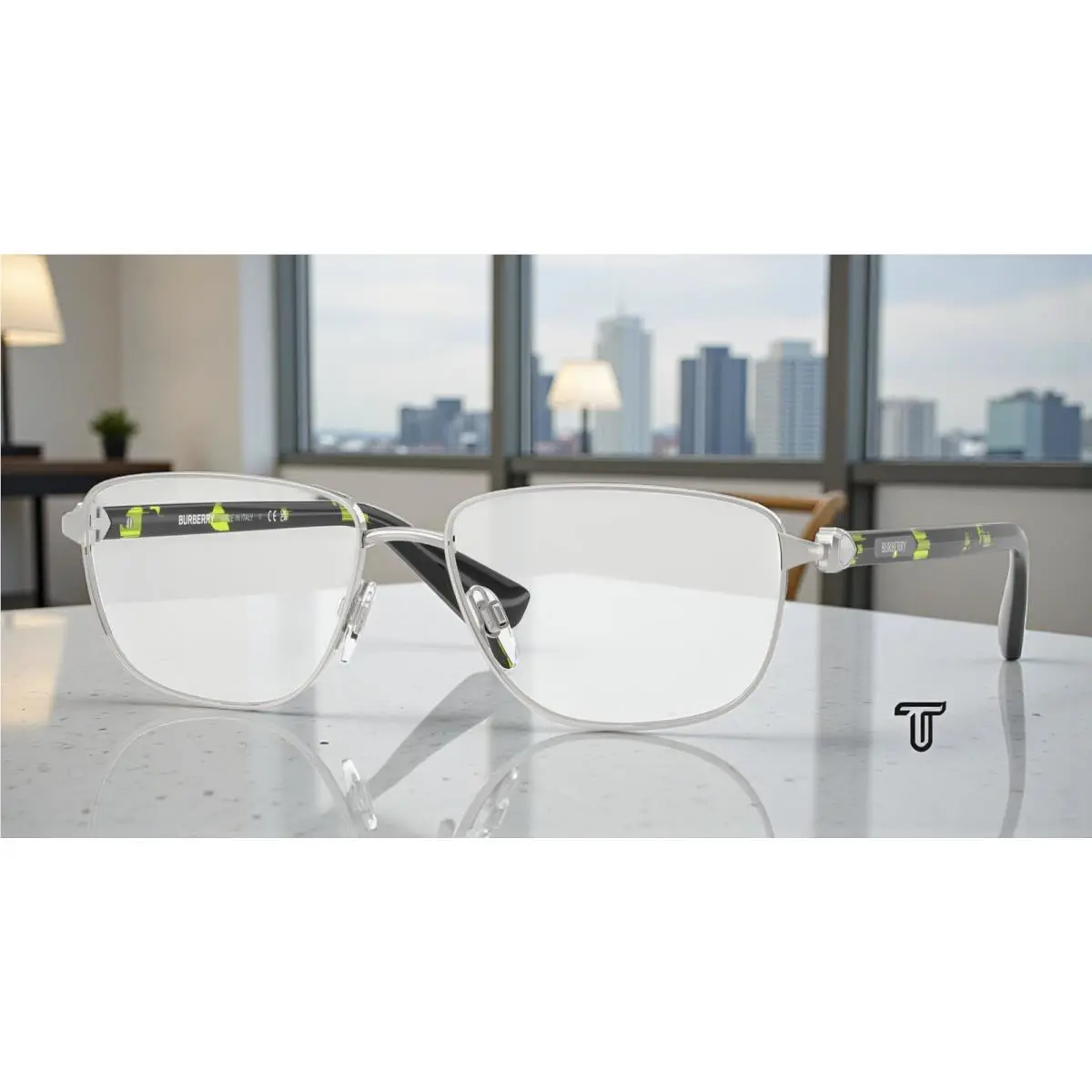 Burberry BE1393 1005 Silver Demo Lens 57 mm Men`s Eyeglasses