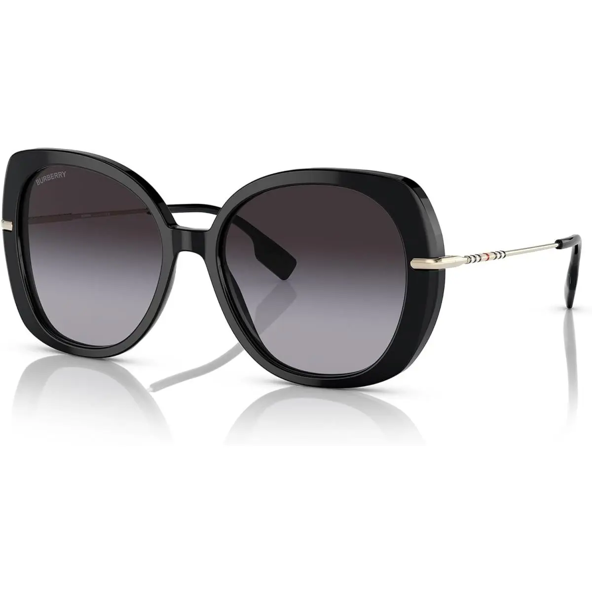 Burberry Eugenie Sunglasses BE4374 30018G 55mm Black / Grey Gradient Lens - Frame: Black, Lens: Grey