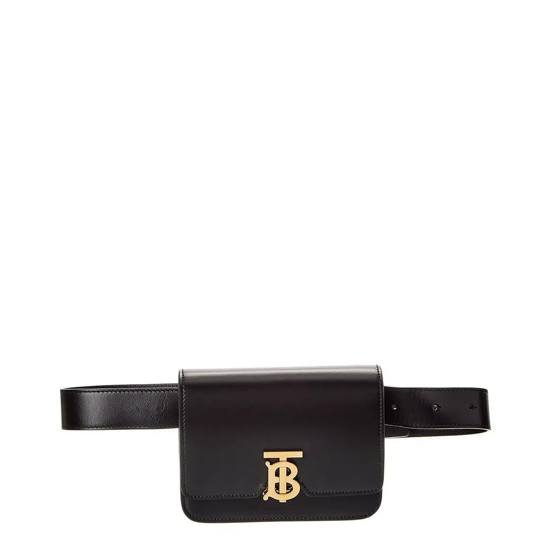 Burberry Tb Leather Belt Bag Pre-loved Women`s Black