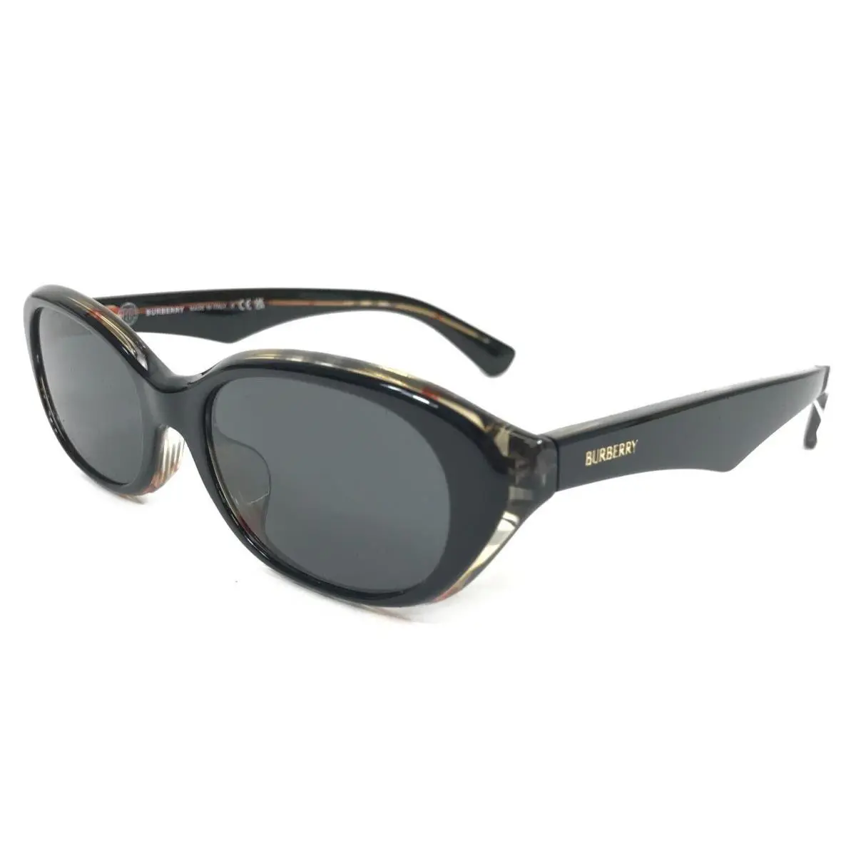 Burberry Sunglasses Frames B4447-D 4121/87 Black Nova Check with Gray Lenses