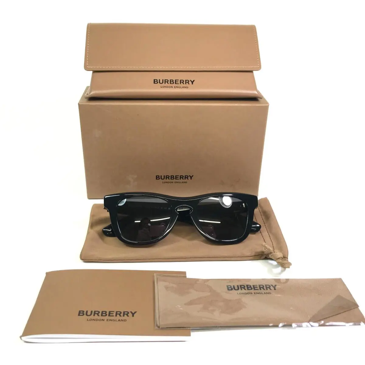 Burberry Sunglasses B4426-F 3001/87 Gloss Black Gold Asian Fit 50-21-145