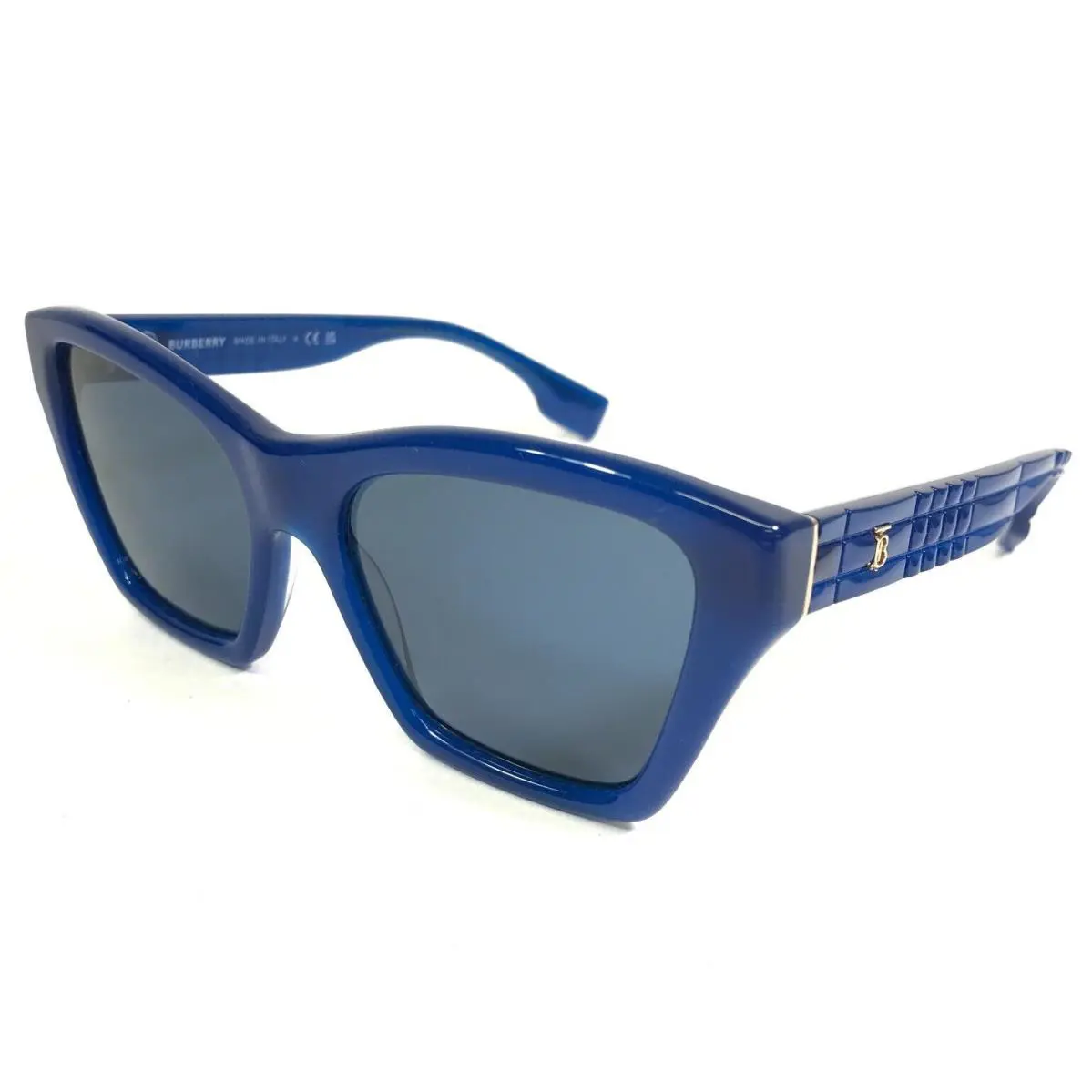 Burberry Sunglasses Arden B4391 4064/80 Clear Blue Gold Logo Cat Eye 54-17-140