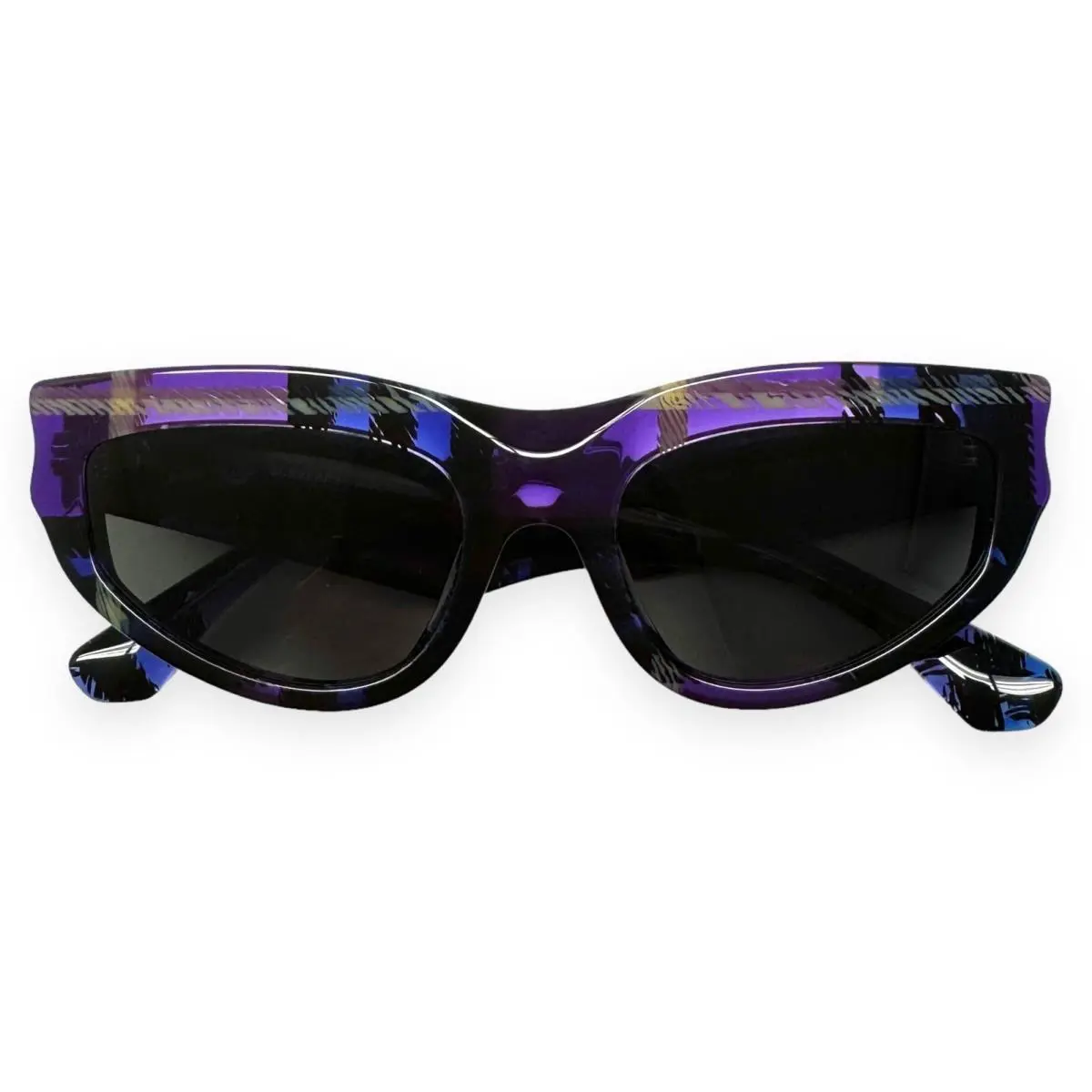 Burberry Prorsum Sunglasses BE 4425U 4113/87 Violet Check Plaid with Case