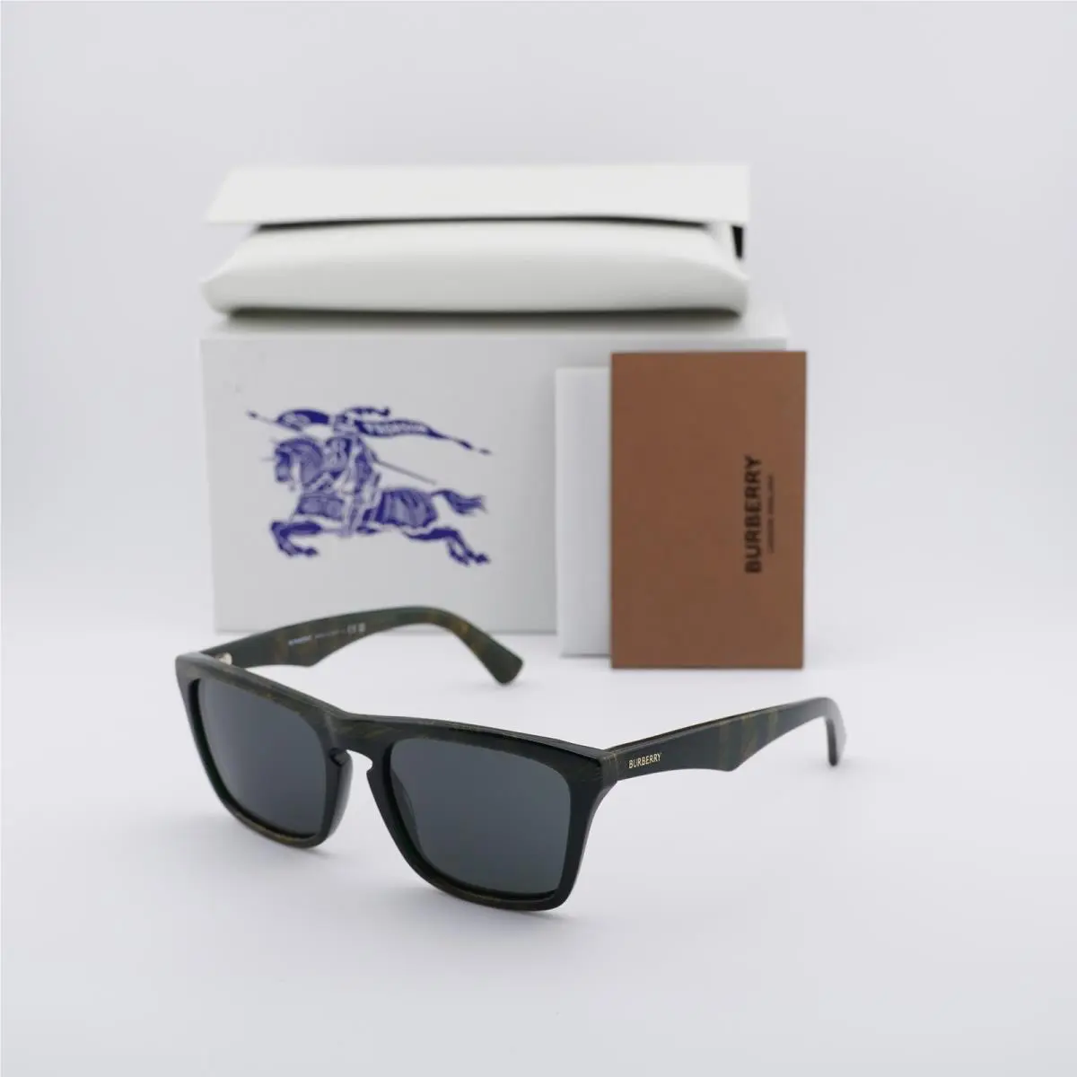 BE4434 412587 Check Green/dark Grey 57-20-145 Sunglasses by Burberry
