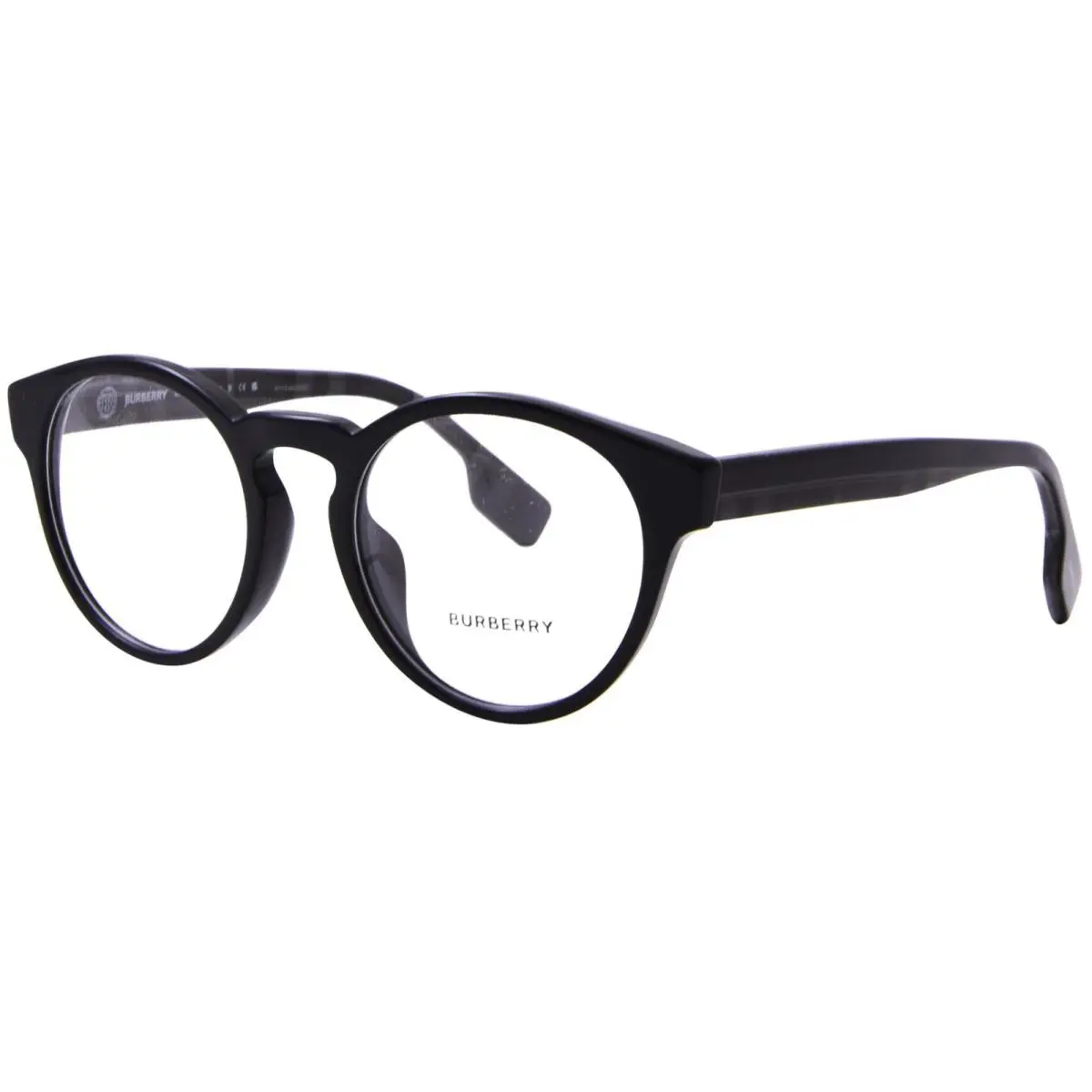 Burberry Grant BE2354F 3996 Eyeglasses Men`s Black Full Rim Round Shape 51mm - Frame: Black