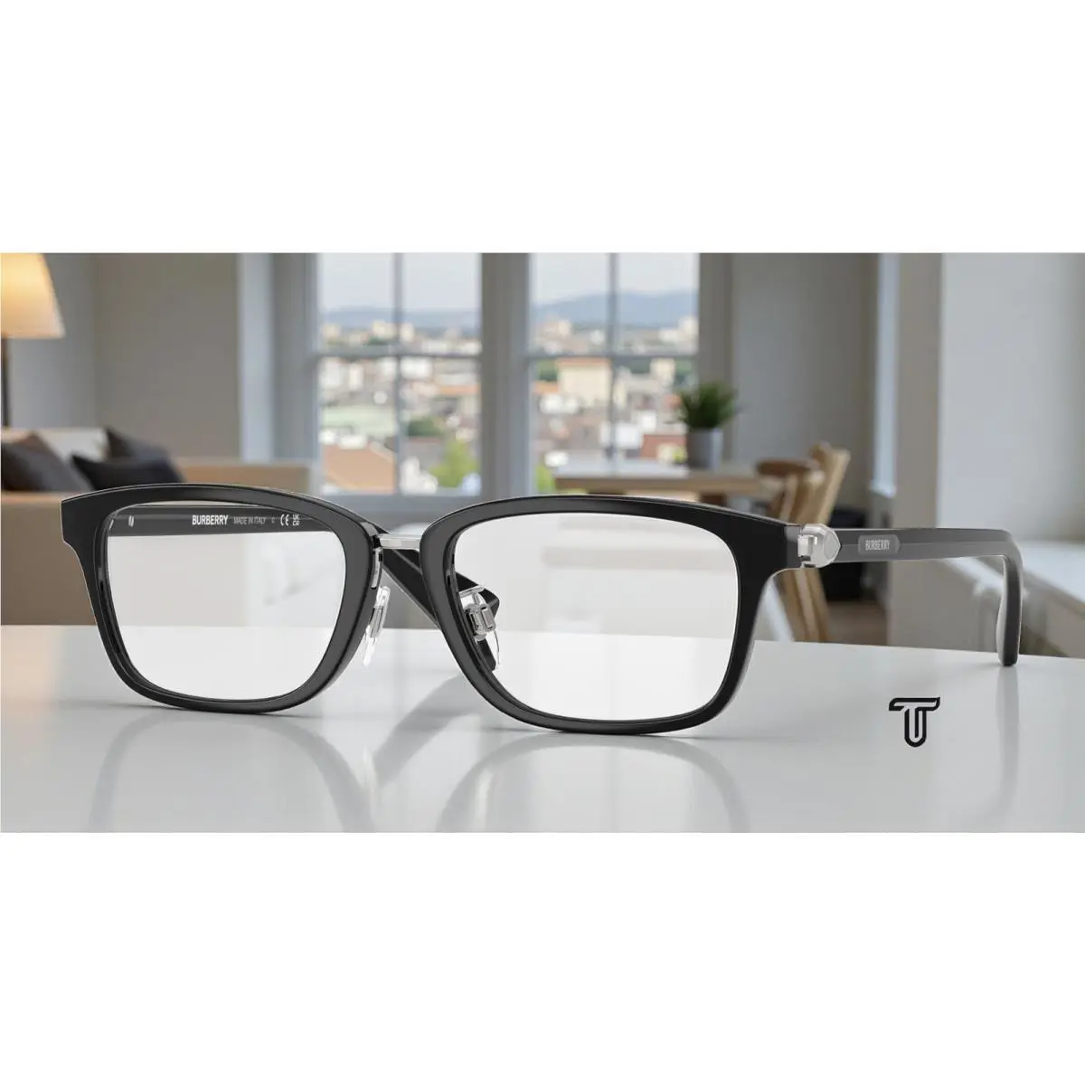 Burberry BE2437D 3001 Black Demo Lens 53 mm Men`s Eyeglasses