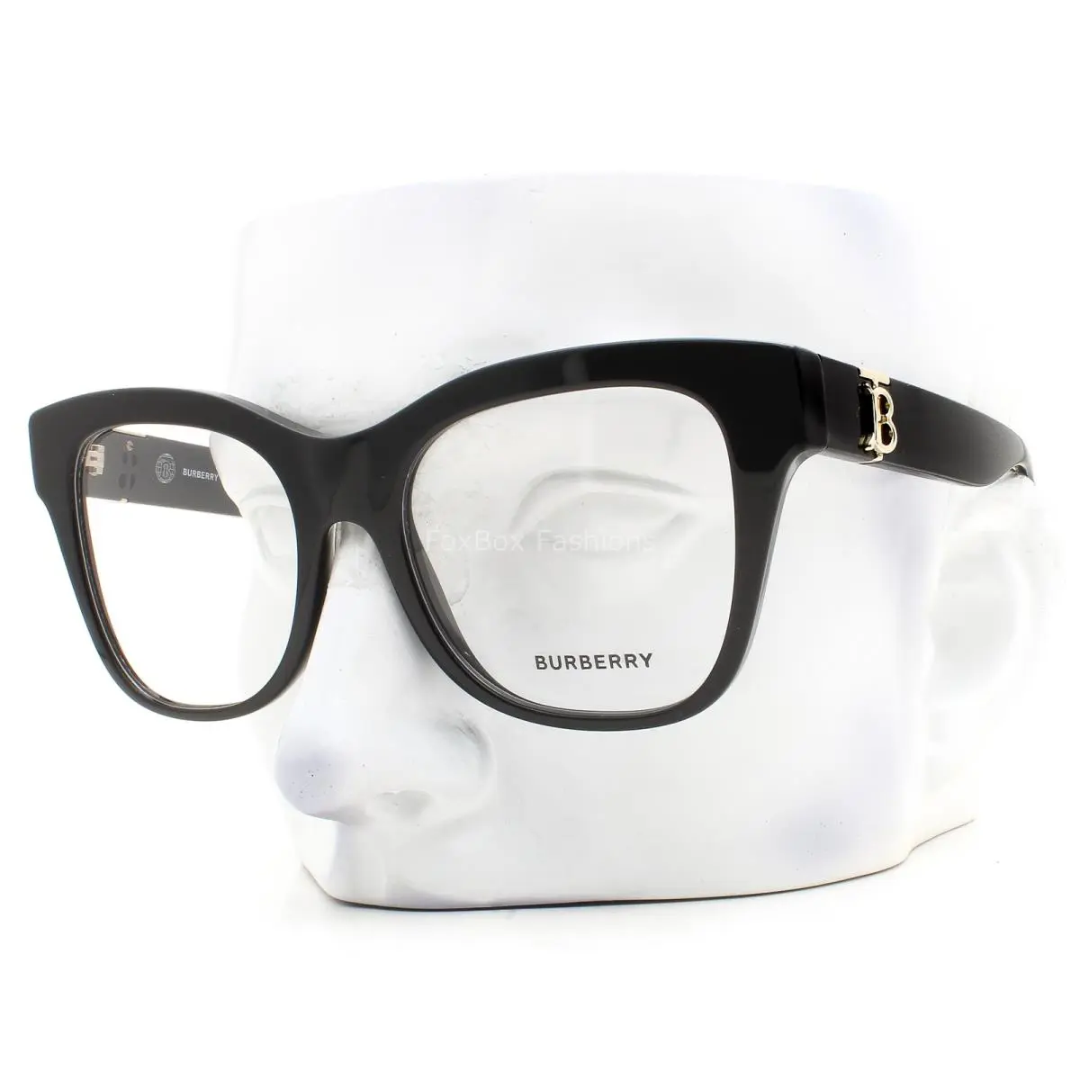 Burberry Eyeglasses Glasses BE2388 3001 Polished Black Pale Gold 52mm with Case