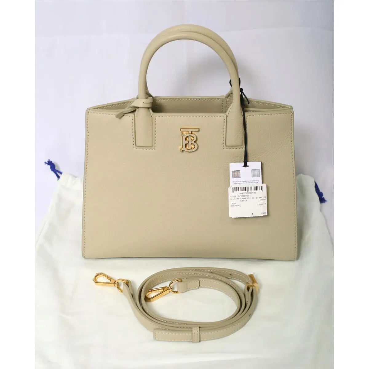 Burberry Frances Leather Top Handle Bag 10.5x 12x 4.5