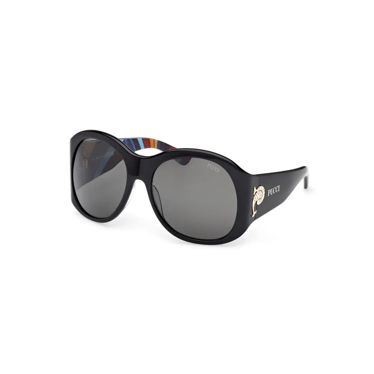 Emilio Pucci EP0233 Sunglasses Sun Glasses 05A Black Texture 59 Un - Frame: Black/Texture, Lens: smoke, Code: 05A