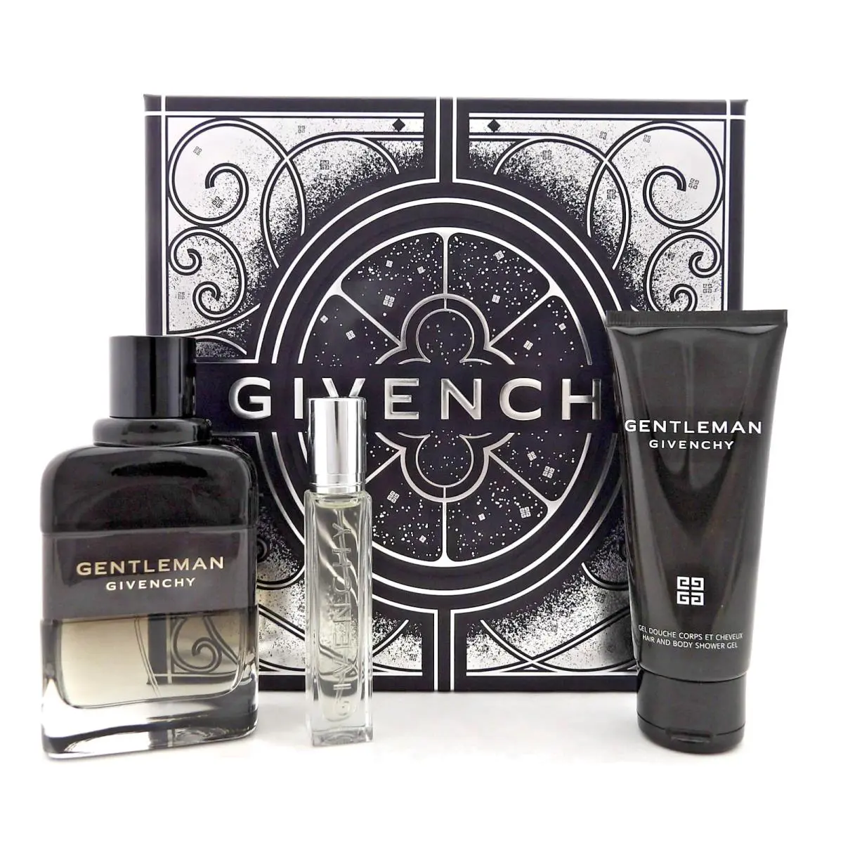 Givenchy Gentleman 3.3 oz 12.5 ml Edp Boisee + 2.5 oz Shower Gel Men`s Set