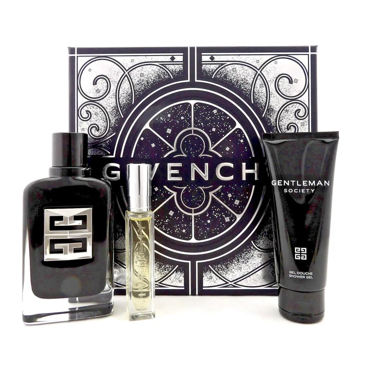 Givenchy Gentleman Society 3.3oz 12.5ml Edp Spray+ 2.5oz Sh/gel. Men`s Set