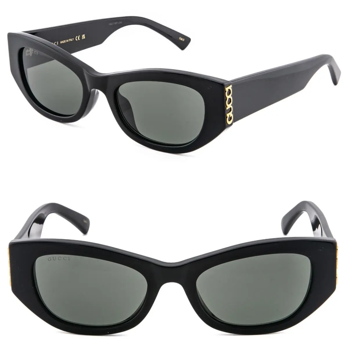 GG2044SA Black 2044 Logo Geometric Demna Runway Sunglasses 001 by Gucci
