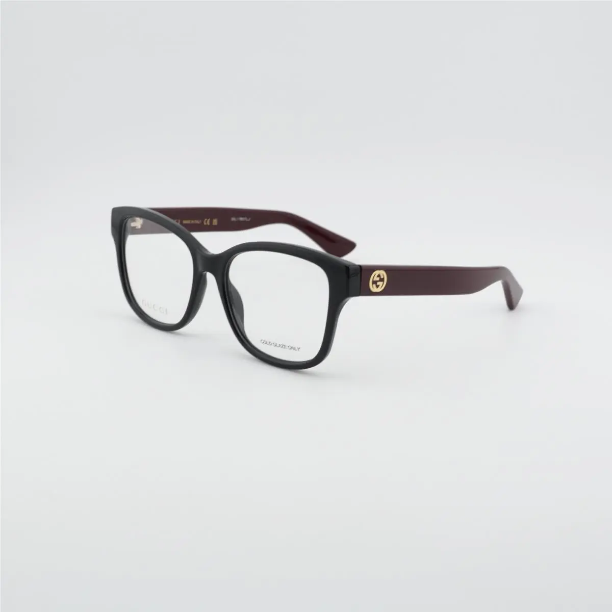 GG1340O 009 Shiny Black/red 54mm Eyeglasses by Gucci