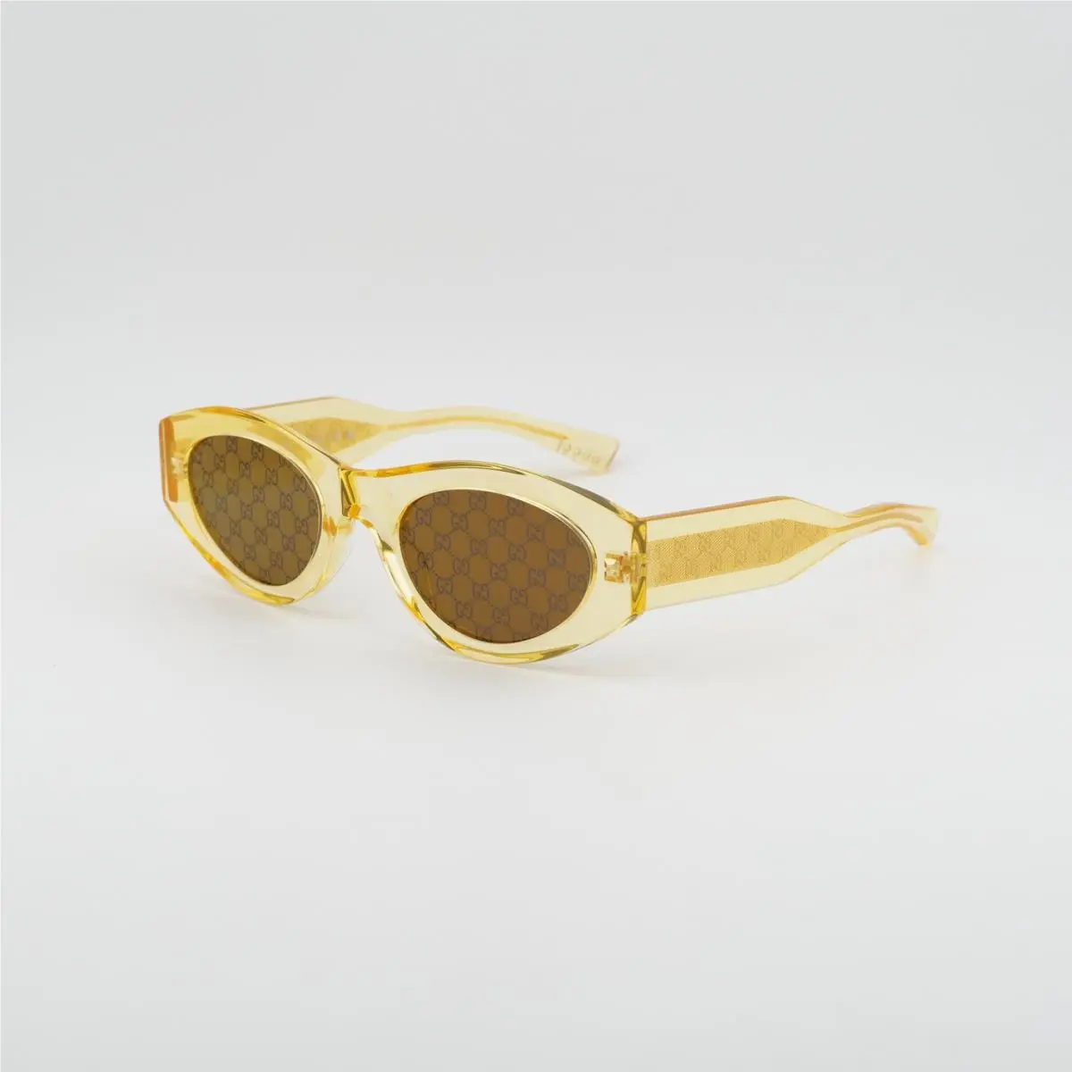 GG2065S 004 Transparent Shiny Yellow/brown with Logo Mirror by Gucci