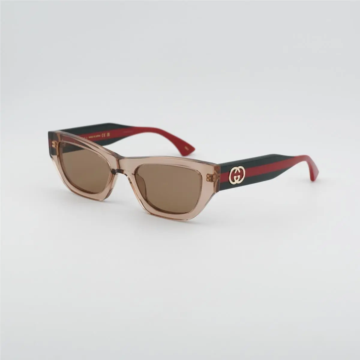 GG2116S 004 Shiny Transparent Light Brown/brown 52-20-145 Sunglasses by Gucci