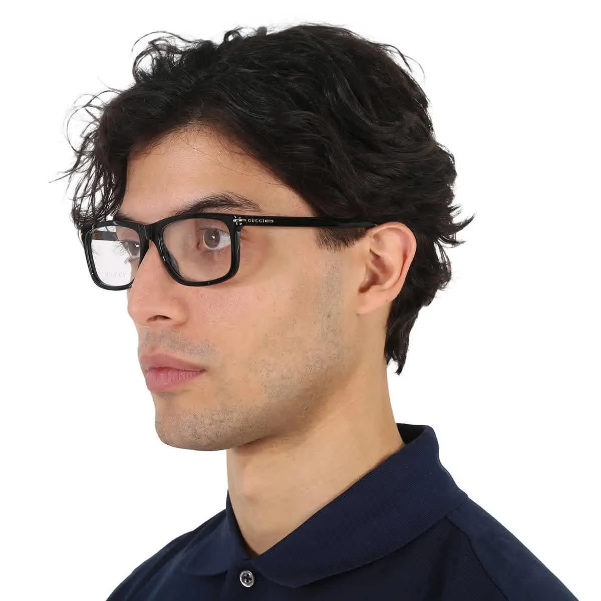 Gucci Demo Rectangular Men`s Eyeglasses GG1447O 001 57 GG1447O 001 57