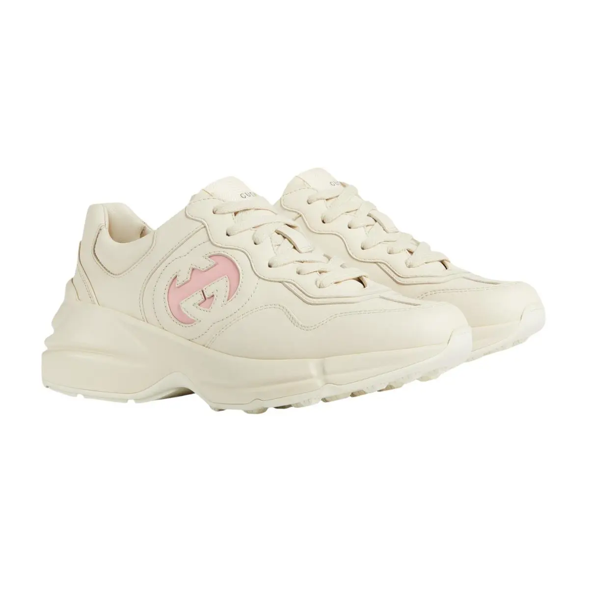Women`s Gucci Rhyton Ivory Wild Rose Sneakers US 10.5 G 40.5 - Ivory