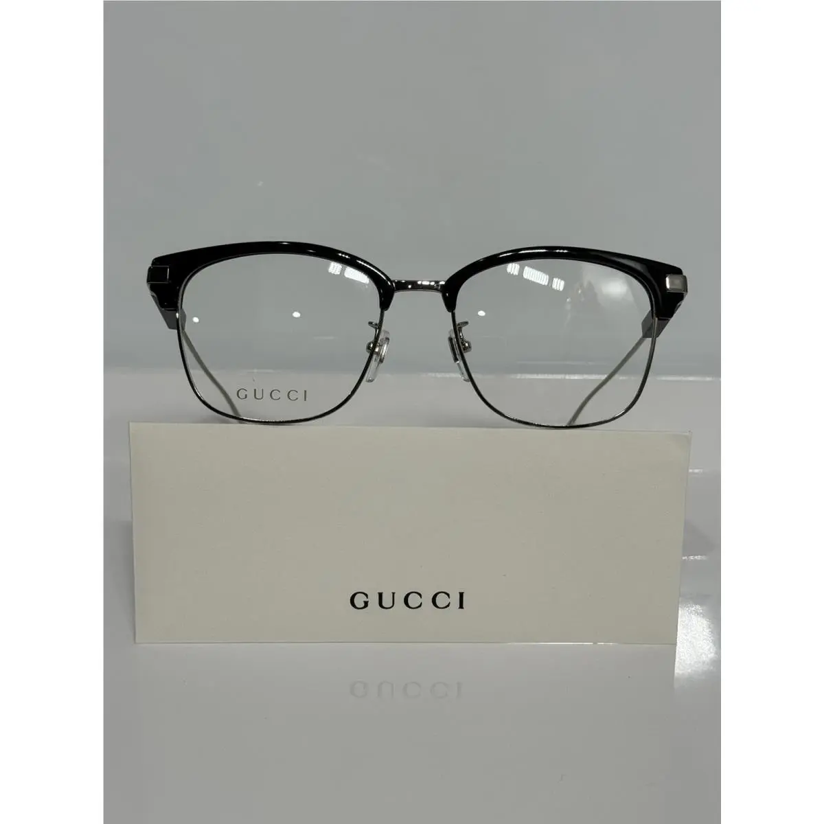 Gucci 1439OK 001 Black Silver Unisex Metal Eyeglasses 53mm