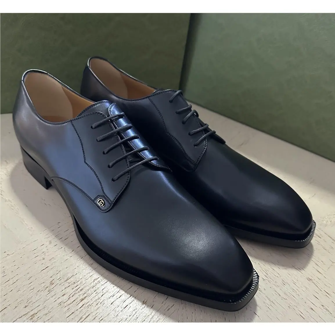 Gucci Men’s Leather Oxford Shoes Black 12 US/11.5 UK Italy