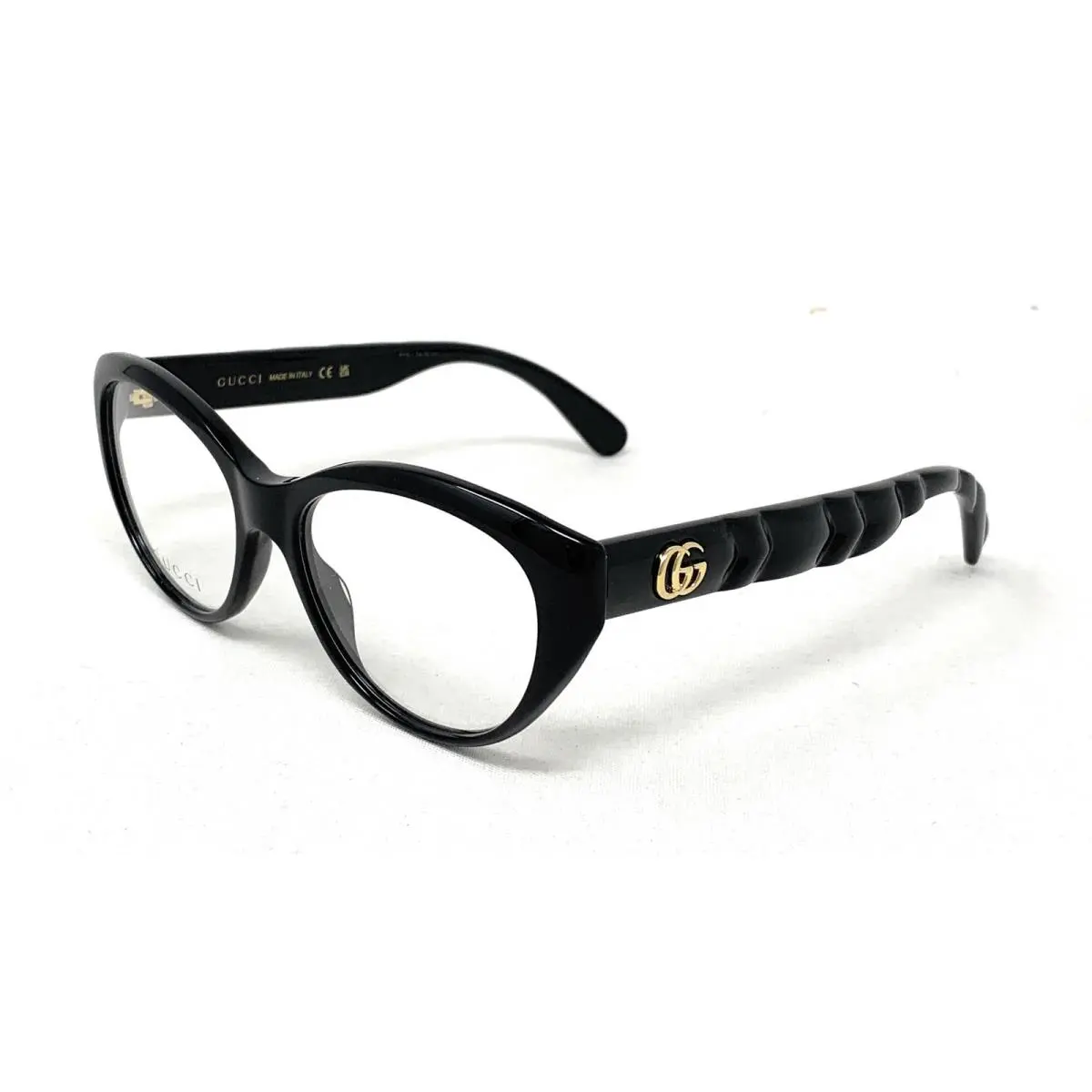 Gucci GG0812O 001 Black Cat Eye Eyeglasses Women Acetate Frame 54-17-145 Italy