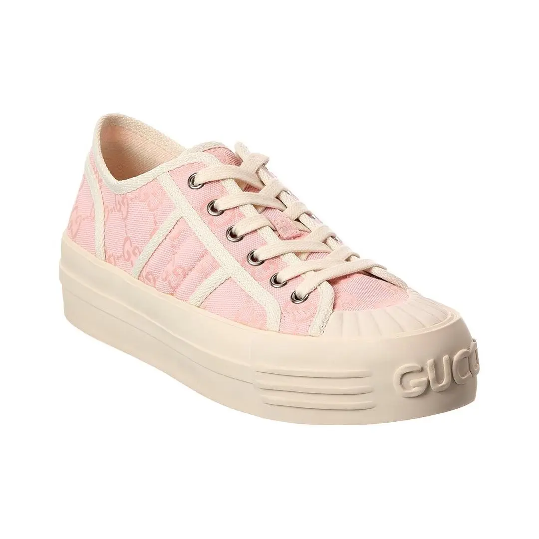 Gucci Chunky Gg Canvas Leather Sneaker Women`s Pink 40
