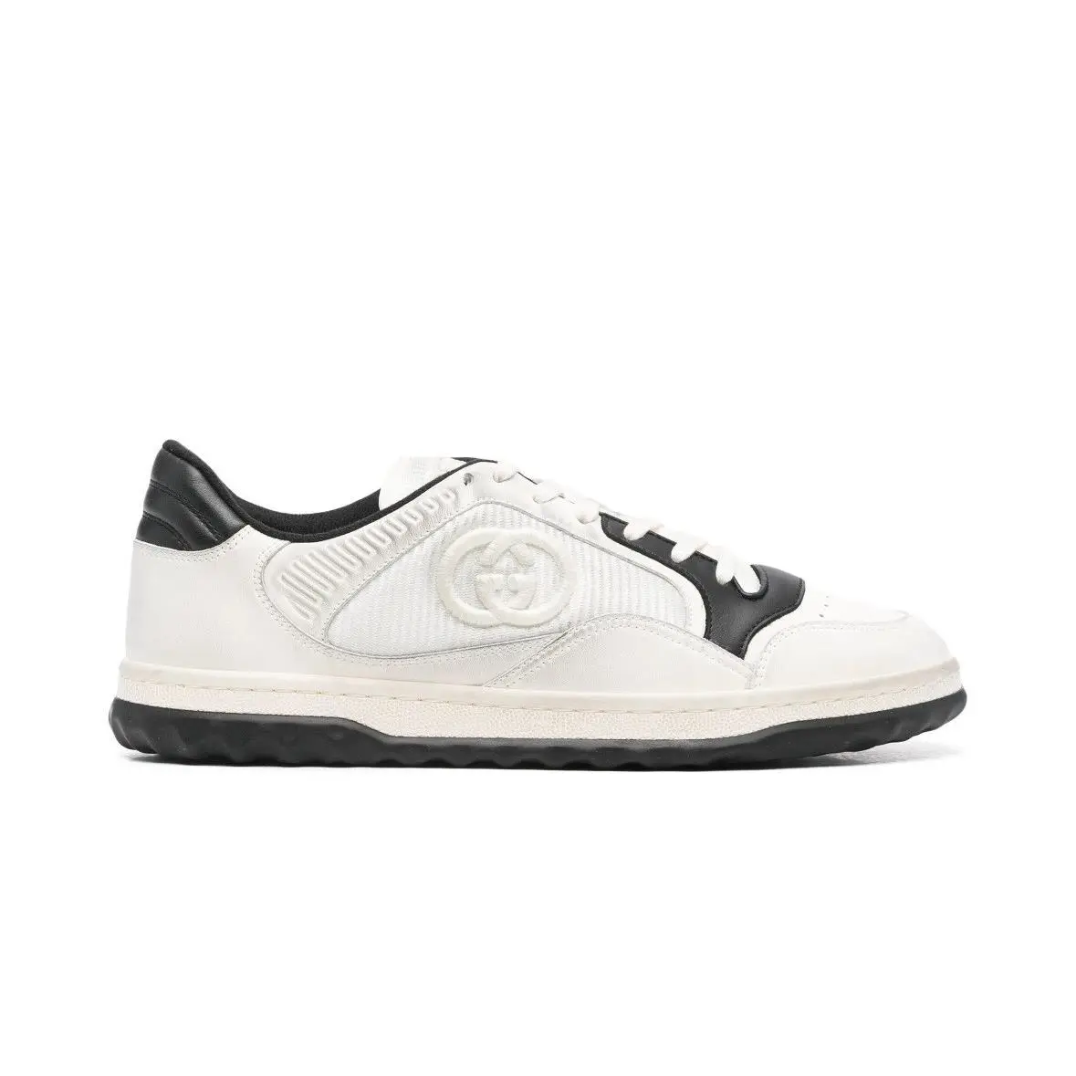 Gucci MAC80 Sneaker Black Embroidered Leather Low-top Sz US12.5