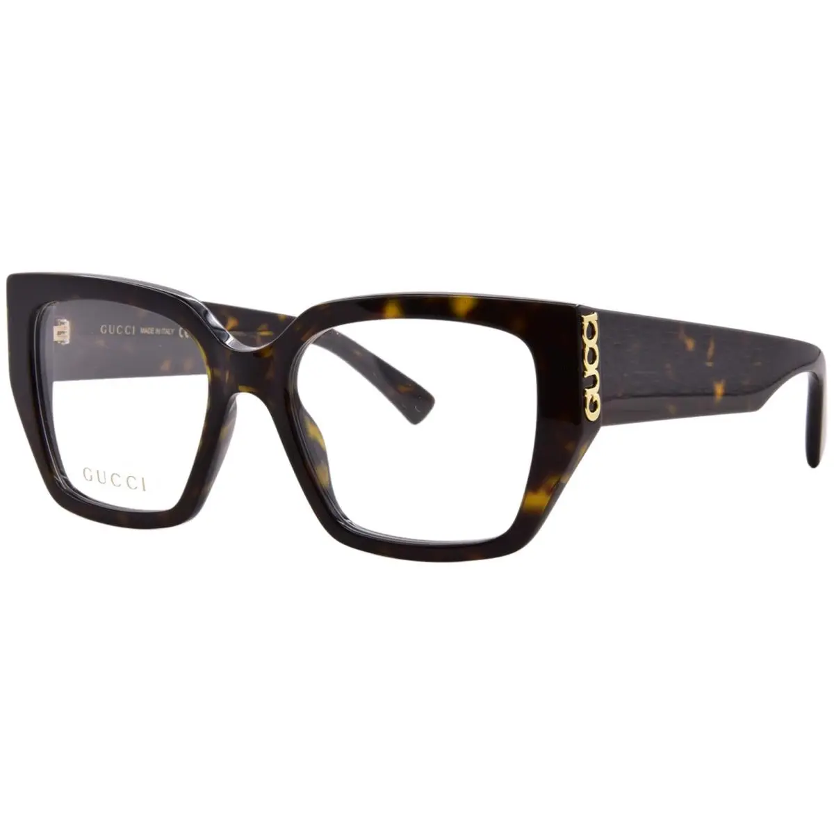 Gucci GG2042O 002 Eyeglasses Frame Women`s Havana Full Rim Square Shape 53mm