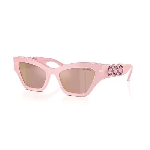 Swarovski Sunglasses SK 6021 2001E4 Milky Light Pink Crystals Bling with Case